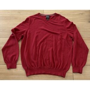 Jos. A. Bank Traveler Mens XL Burgundy Red 100% Pima Cotton Crewneck Sweater